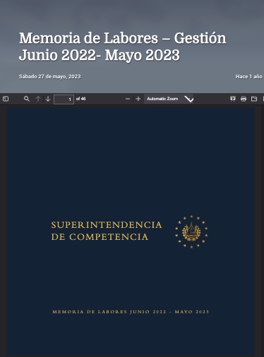 Memoria de Labores  - Gestión Junio 2022 - Mayo 2023