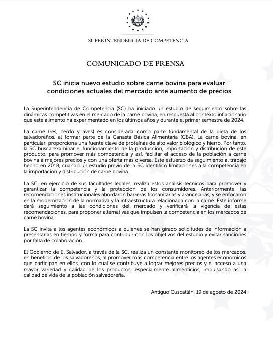 La SC invita a los agentes económicos a quienes se han girado solicitudes de información a presentarlas en tiempo y forma para contribuir con los objetivos del estudio y evitar sanciones por falta de colaboración.